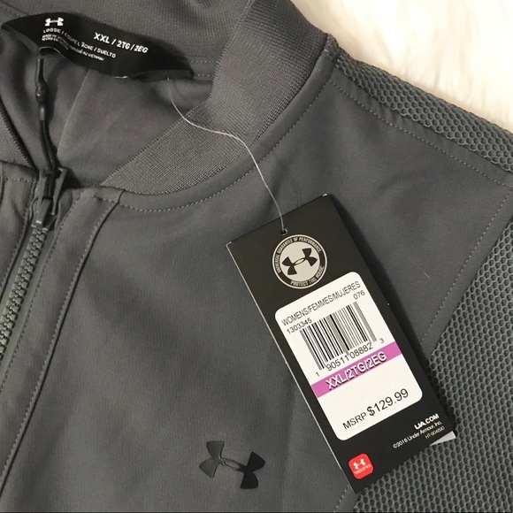 Under Armour Mixed Media Woven Bomber NWT - Picture 4 of 5